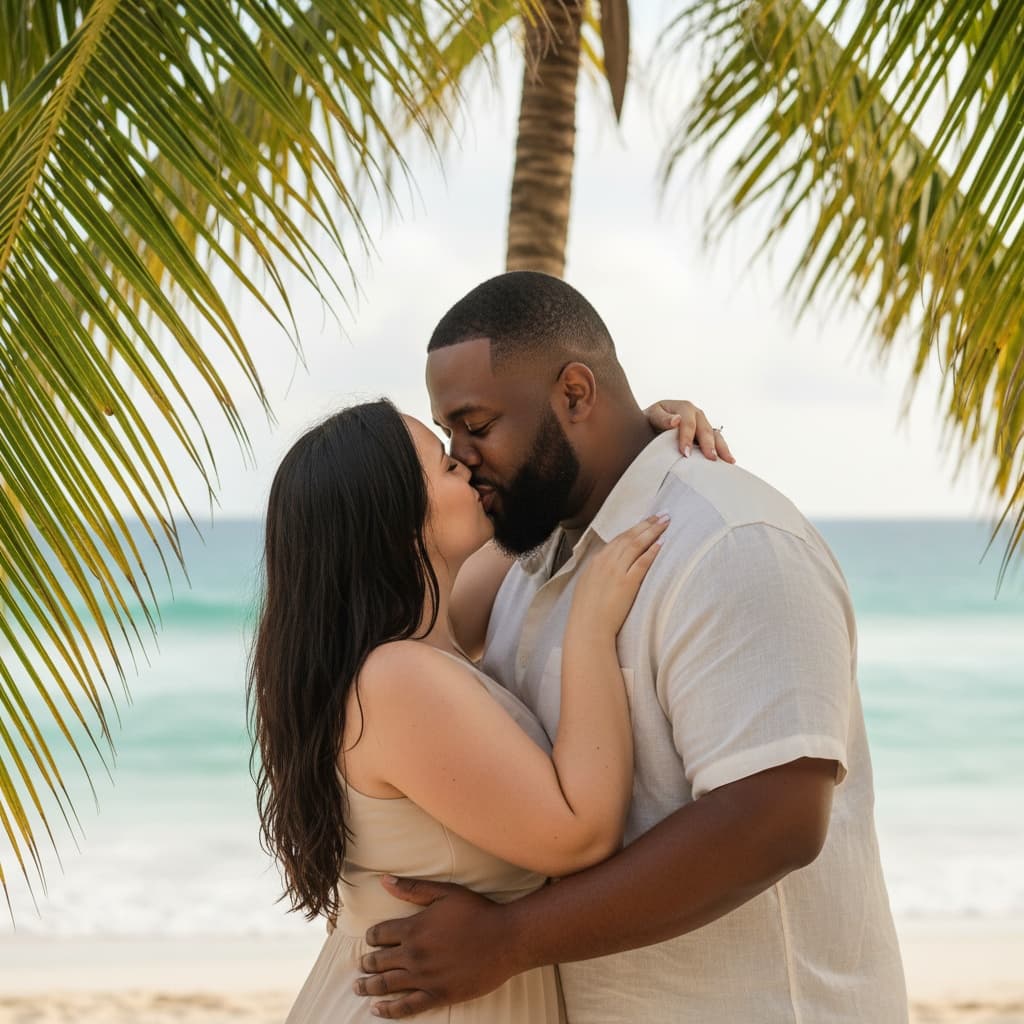 plus_size black man palm tree kissing 60170800