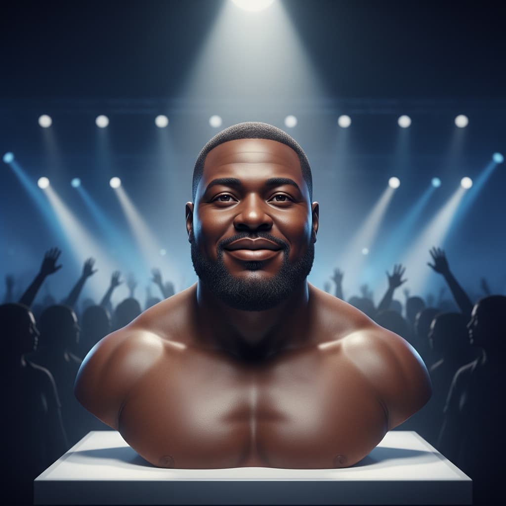 plus_size black man product unveiling moment 33947980