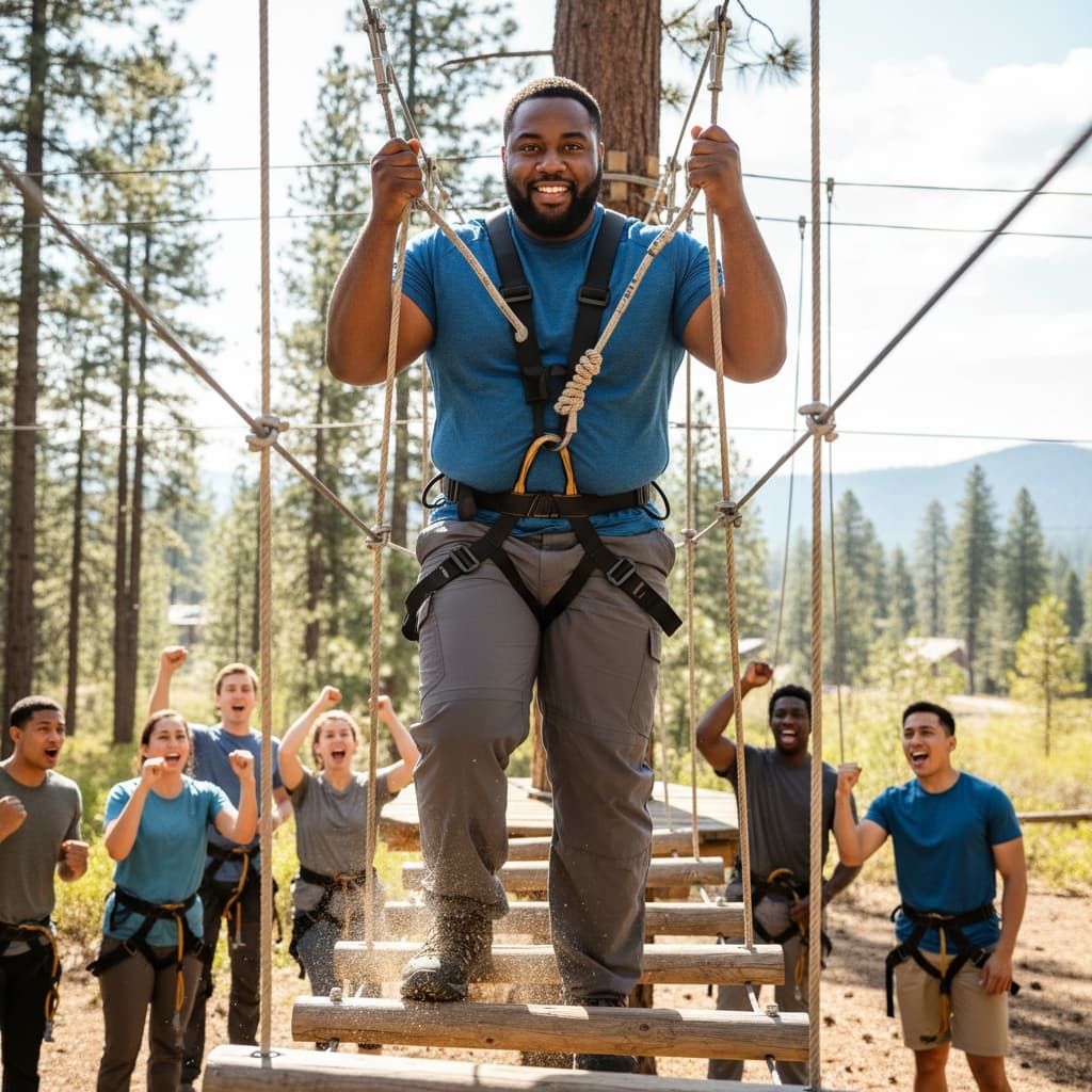 plus_size black man rope course adventure 29704513