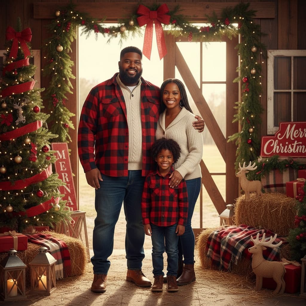 plus_size black man rustic barn christmas 76015553