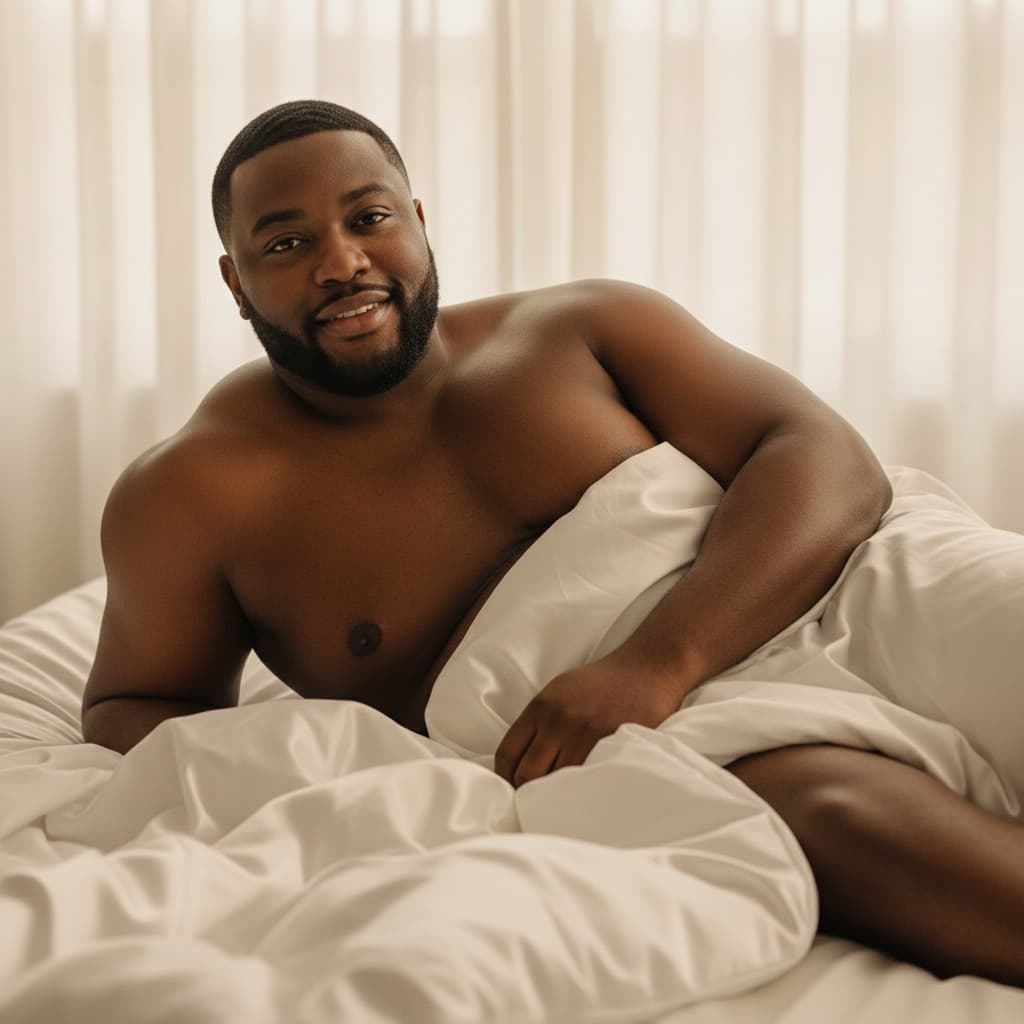 plus_size black man sensual boudoir sheets 94345554