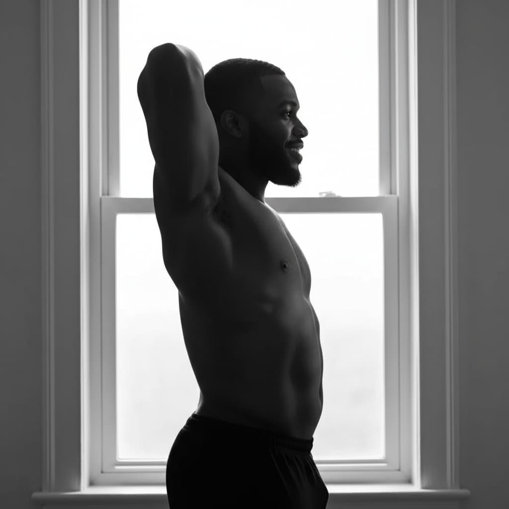 plus_size black man silhouette backlit window 18045170