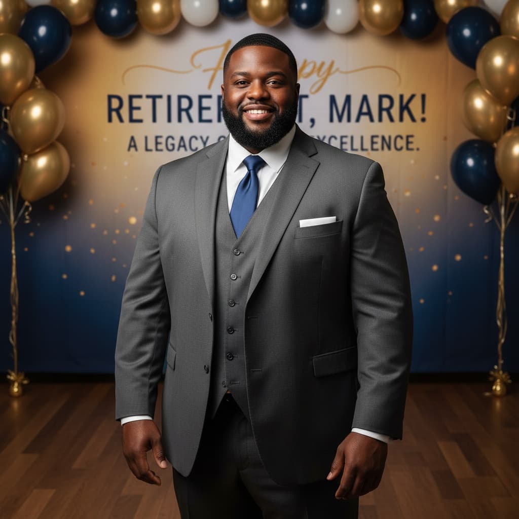 plus_size black man standing banner backdrop 61650838