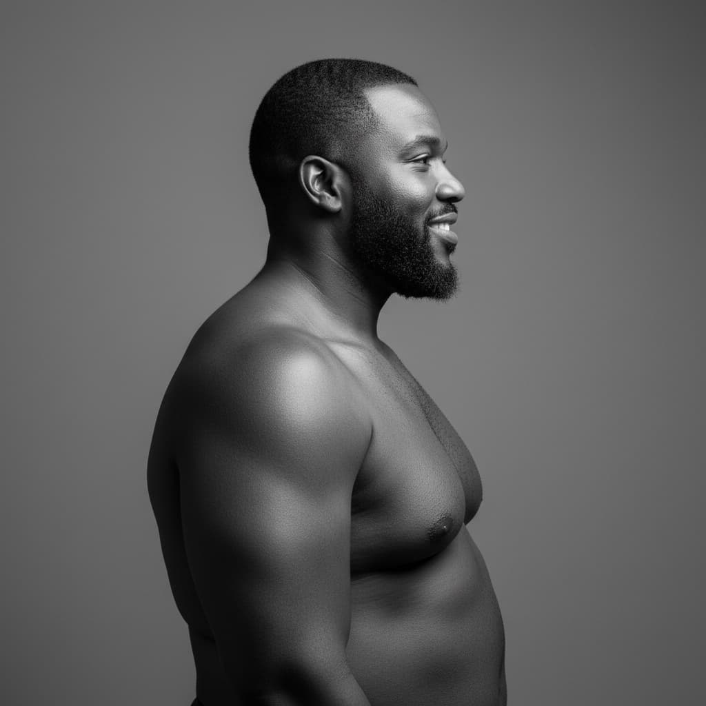 plus_size black man studio profile minimalist 22988861