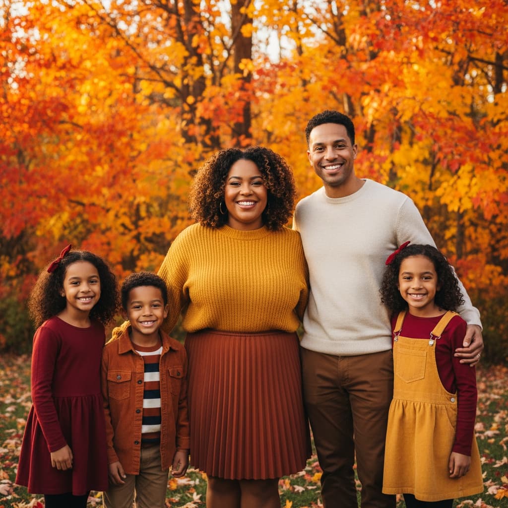 plus_size black woman autumn fall colors 93304260