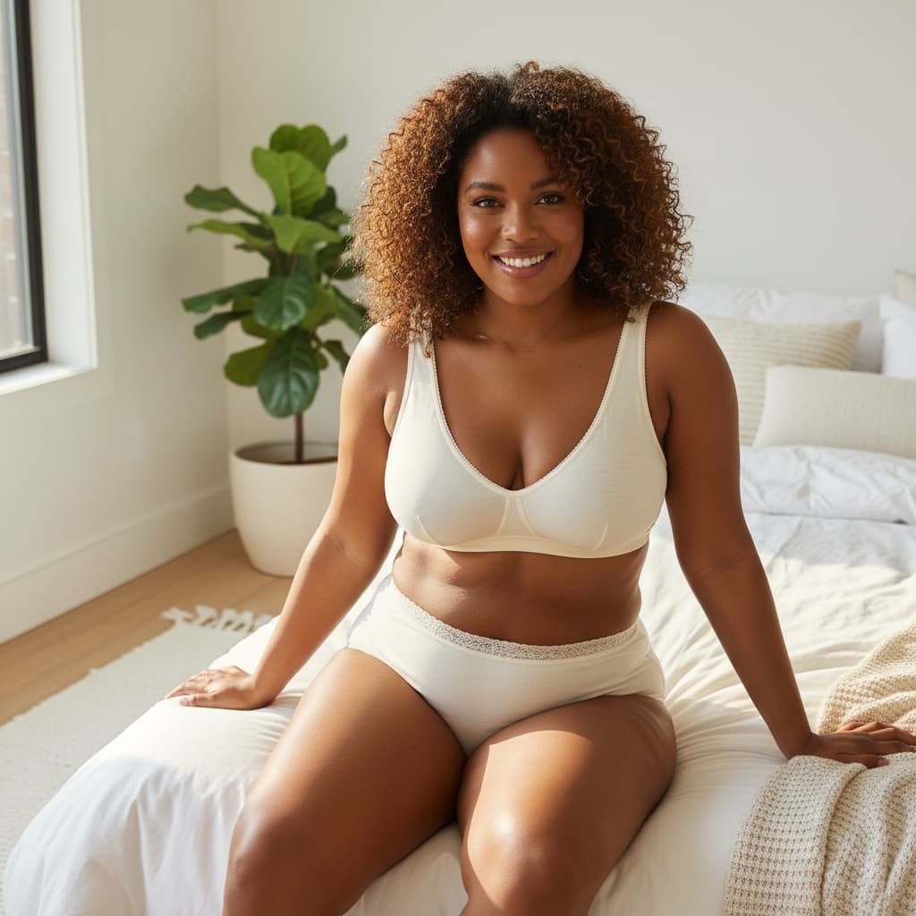 plus_size black woman lifestyle bedroom natural 55874643
