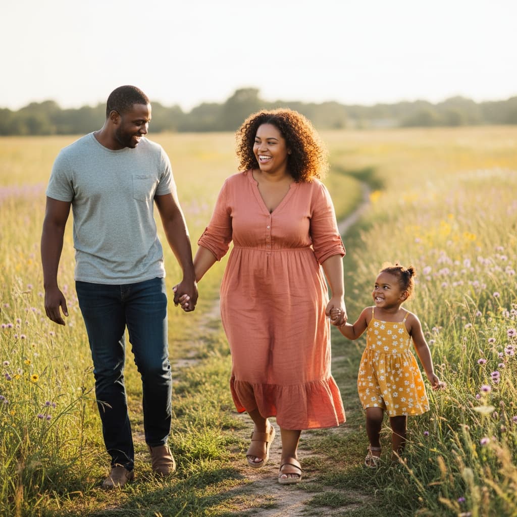 plus_size black woman outdoor field candid walking 43879834