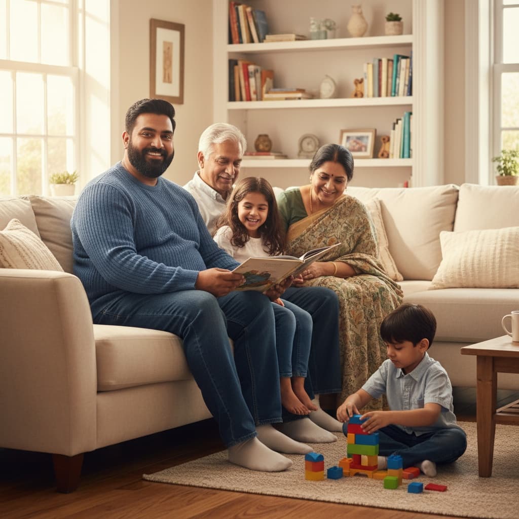 plus_size indian man cozy home candid 93411131