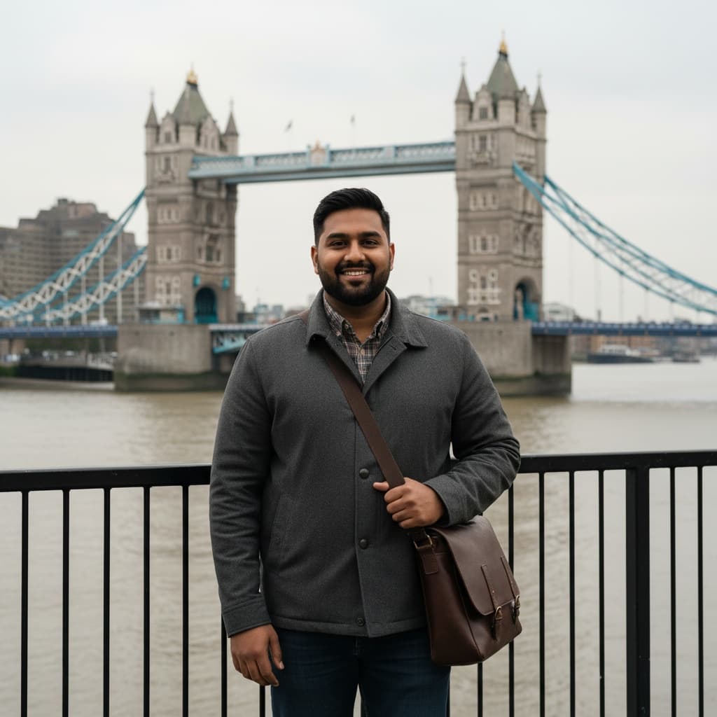 plus_size indian man london tower bridge 52965181