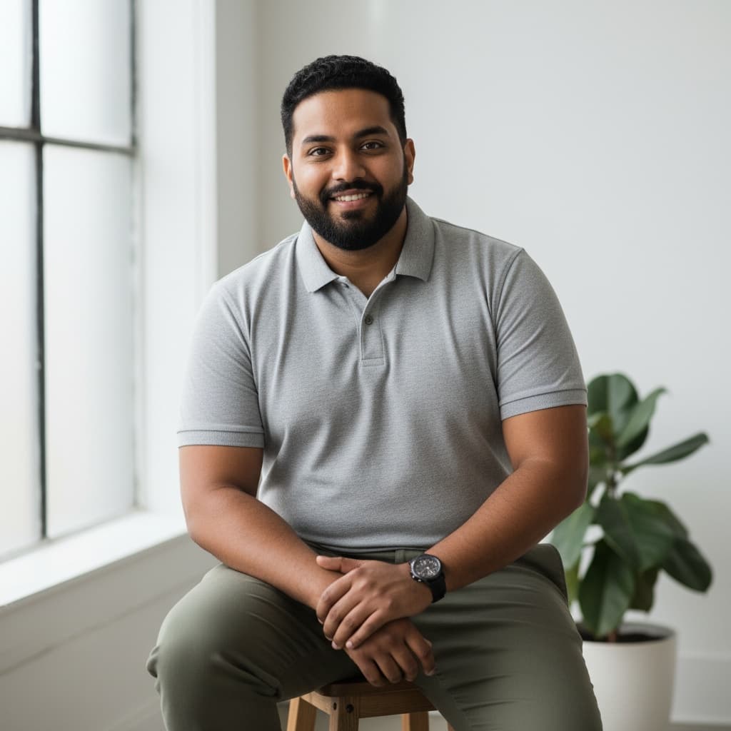 plus_size indian man sitting casual relaxed 44123054