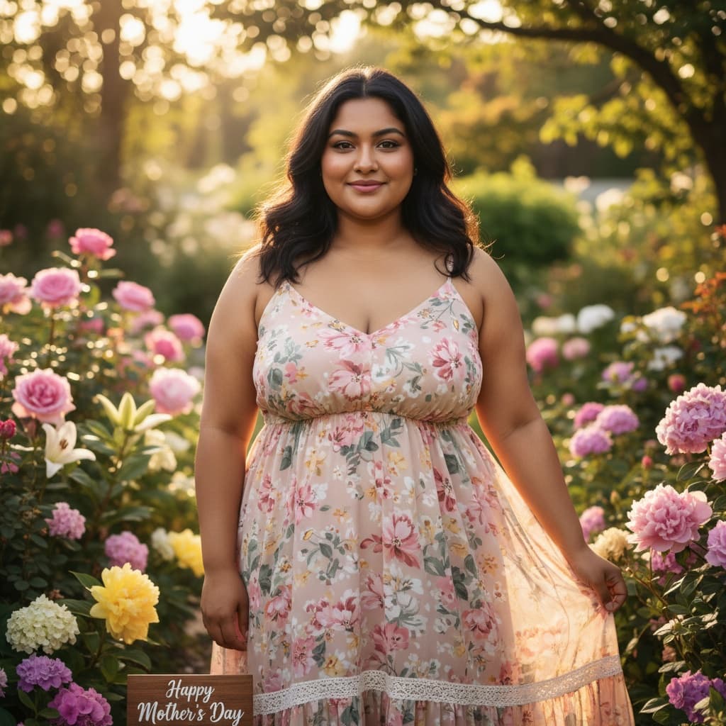 plus_size indian woman outdoor garden portrait 39166915