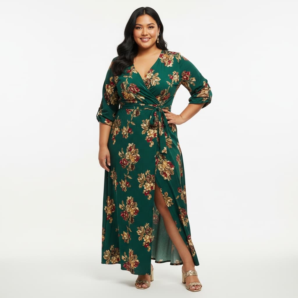 plus_size indian woman studio fashion full body 32949698