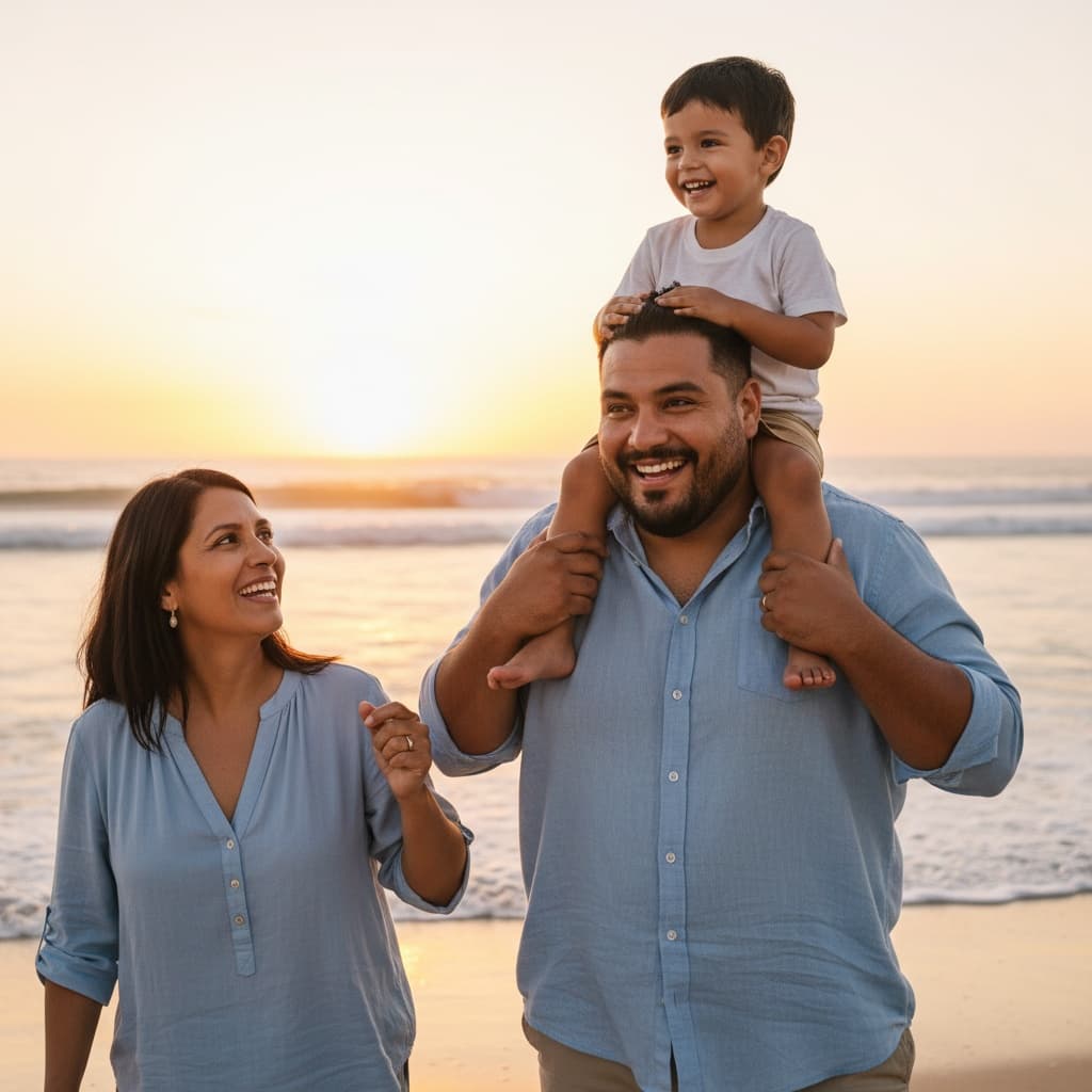 plus_size latino man carrying child shoulders 35840281