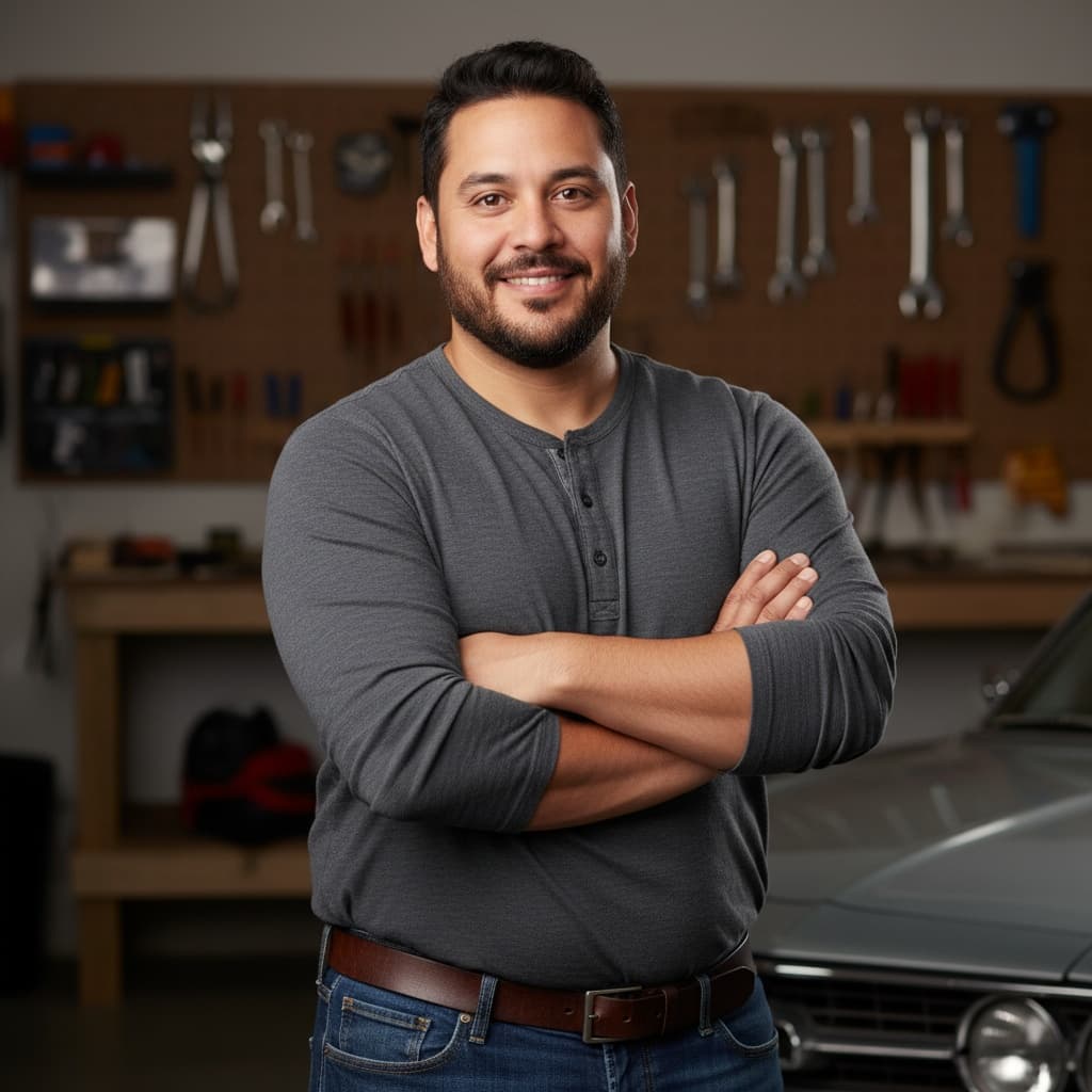 plus_size latino man dad portrait arms crossed 12122433
