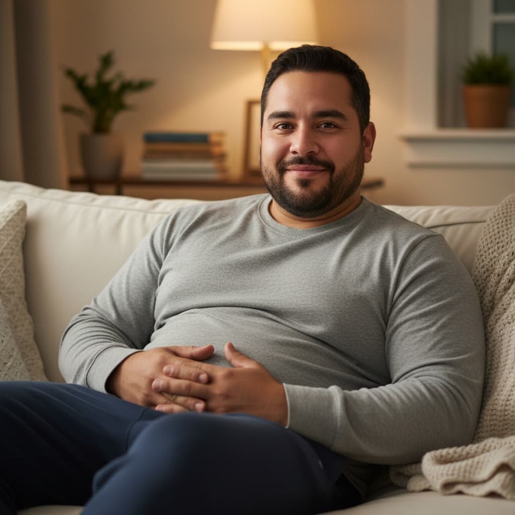 plus_size latino man home cozy intimate 98170637