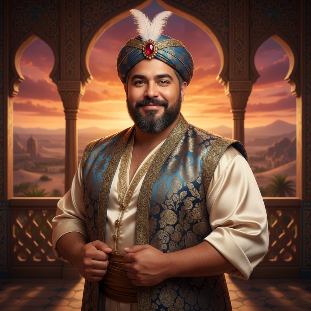 plus_size middle_eastern man arabian nights palace 50899225