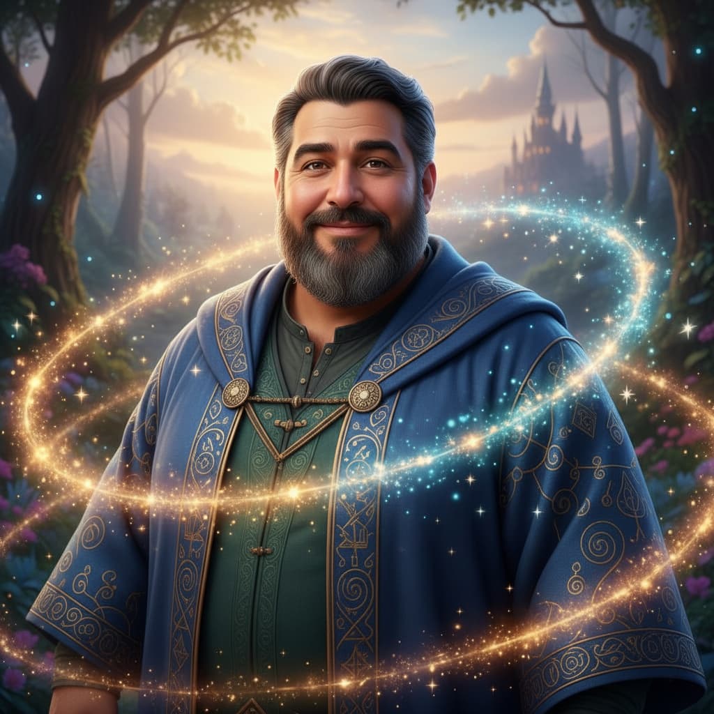 plus_size middle_eastern man fairy godmother magic 26233964