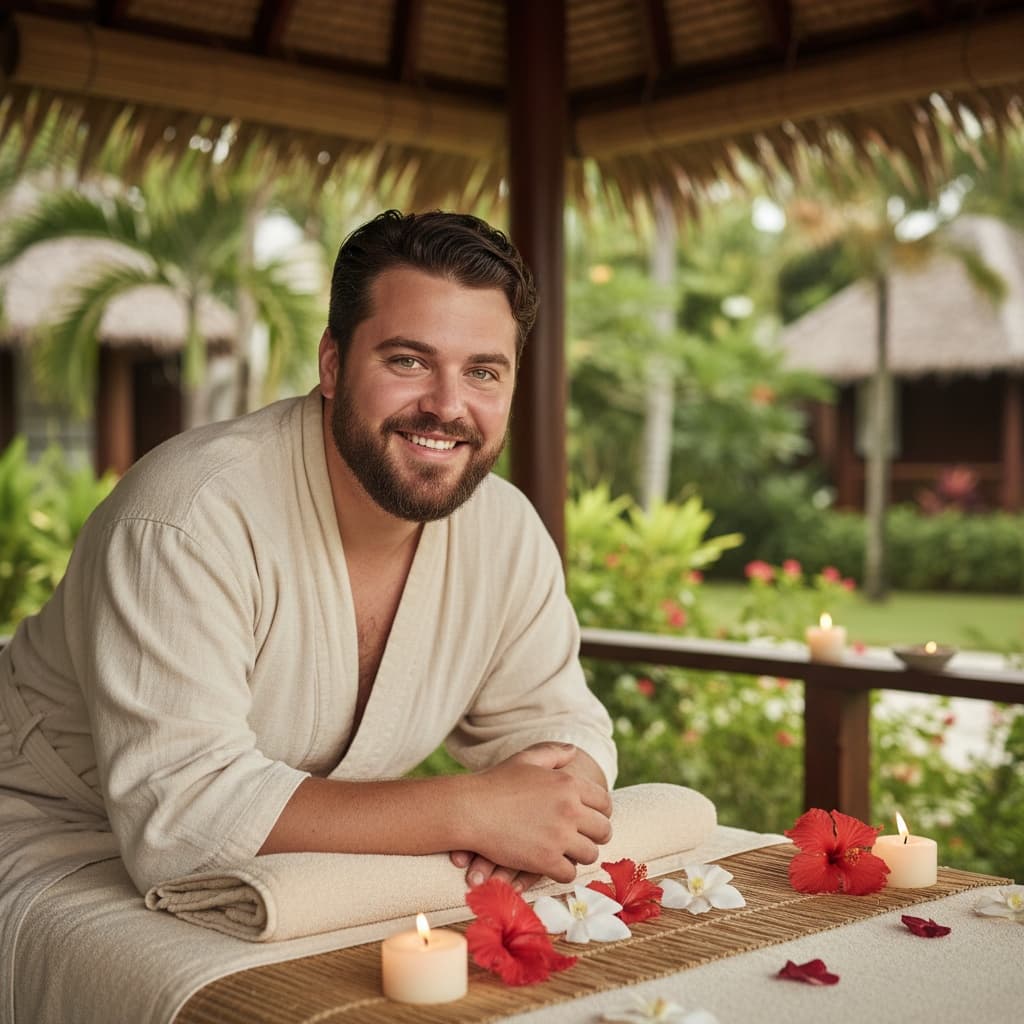 plus_size white man resort spa wellness area 74768367