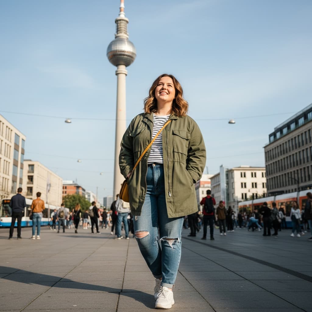 plus_size white woman alexanderplatz tv tower 99680049