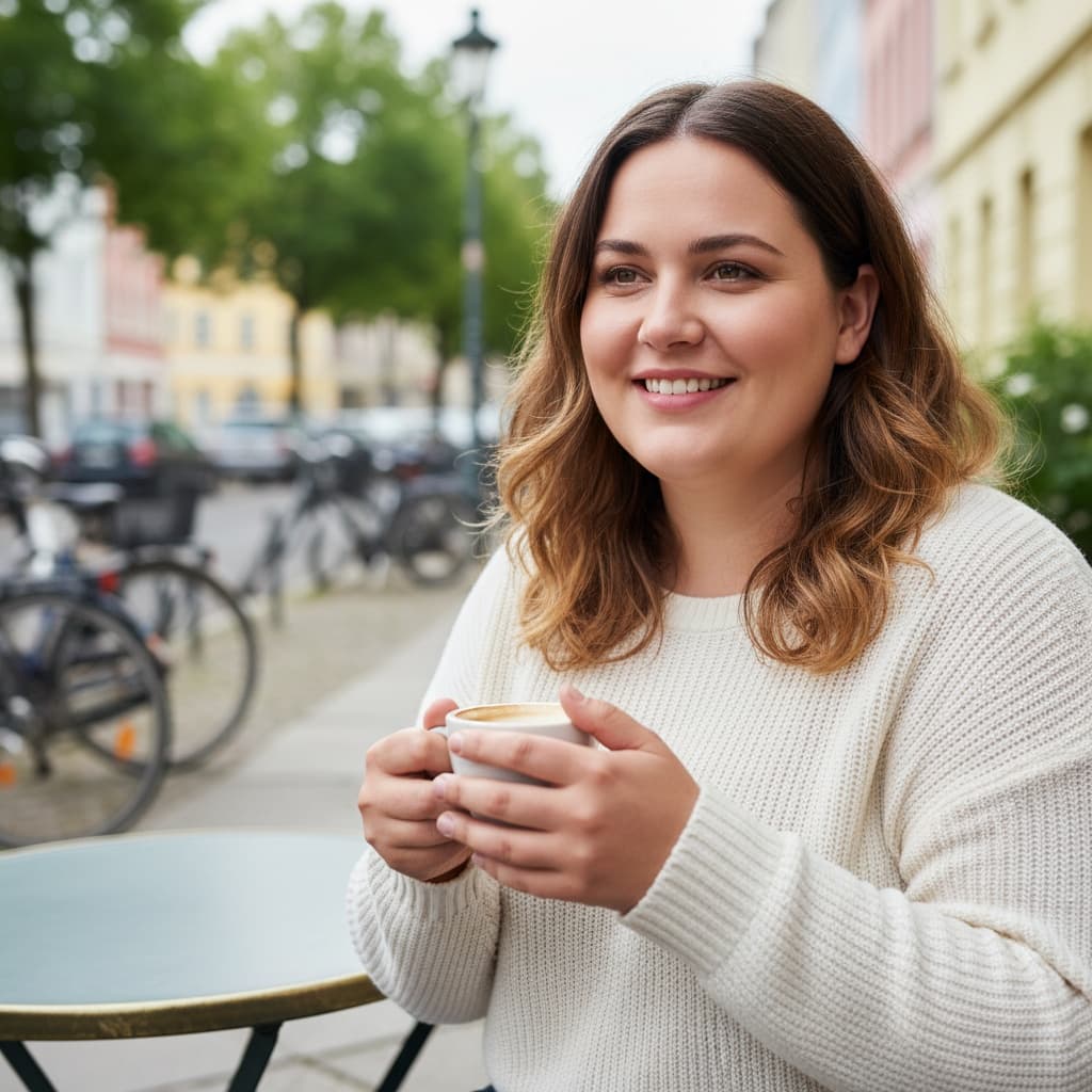 plus_size white woman kreuzberg street cafe 61862789
