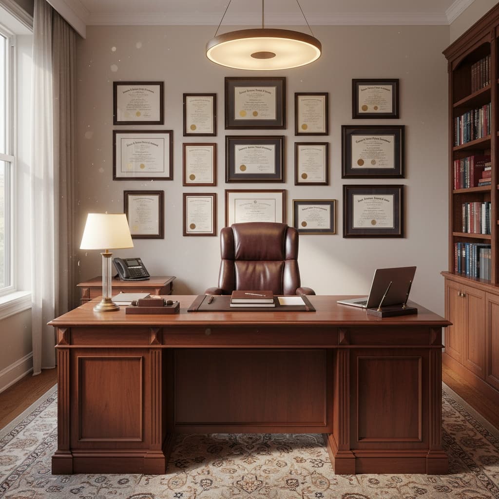 private office desk view 39321293