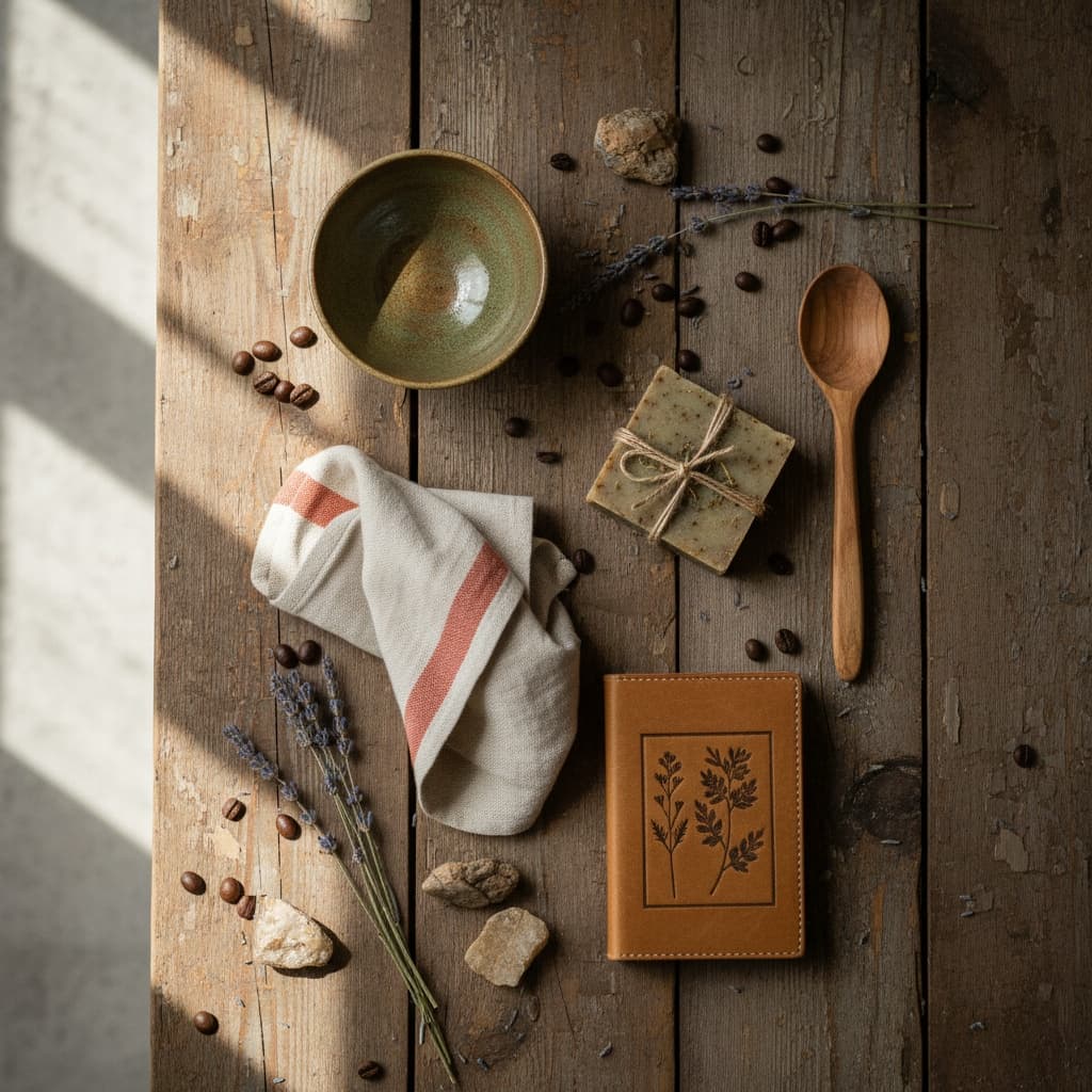 rustic wood flat lay 19654019