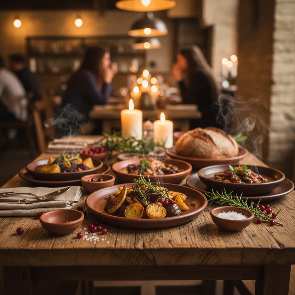 rustic wooden table setting 25723344