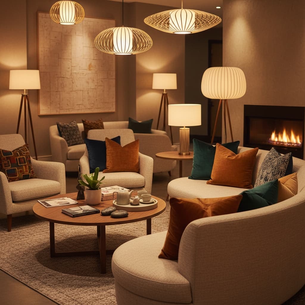 seating area cozy ambiance 83660331