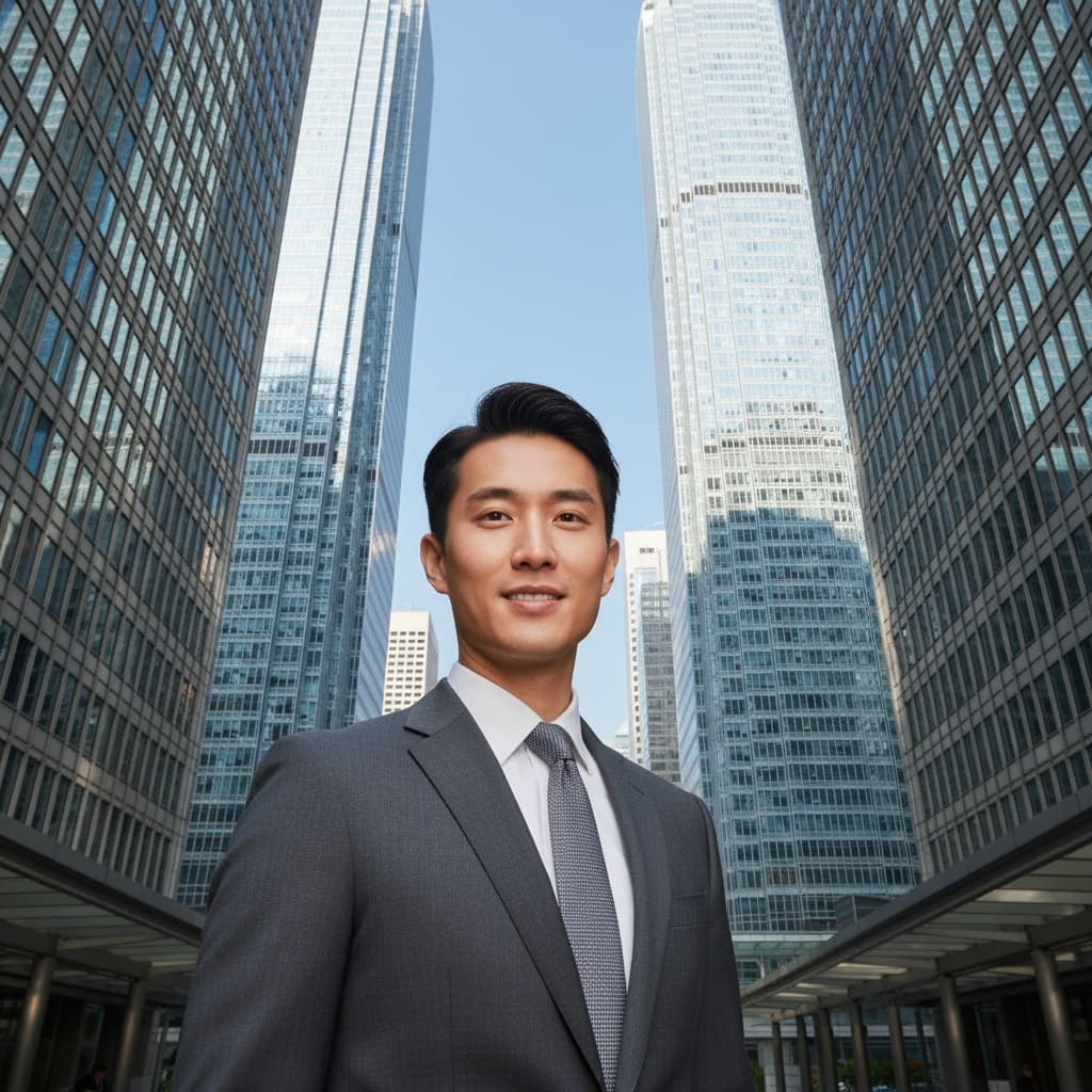 slim asian man central financial district 11155945