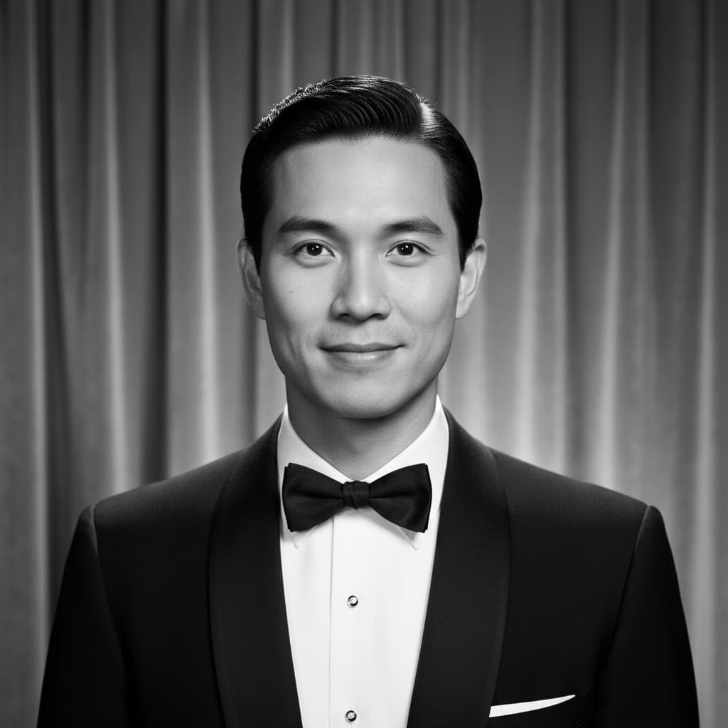 slim asian man golden age hollywood glamour 91464068