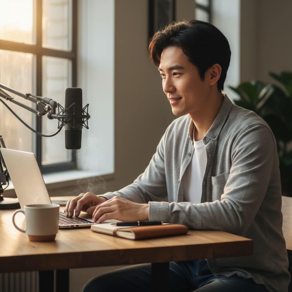 slim asian man laptop planning content 41916046