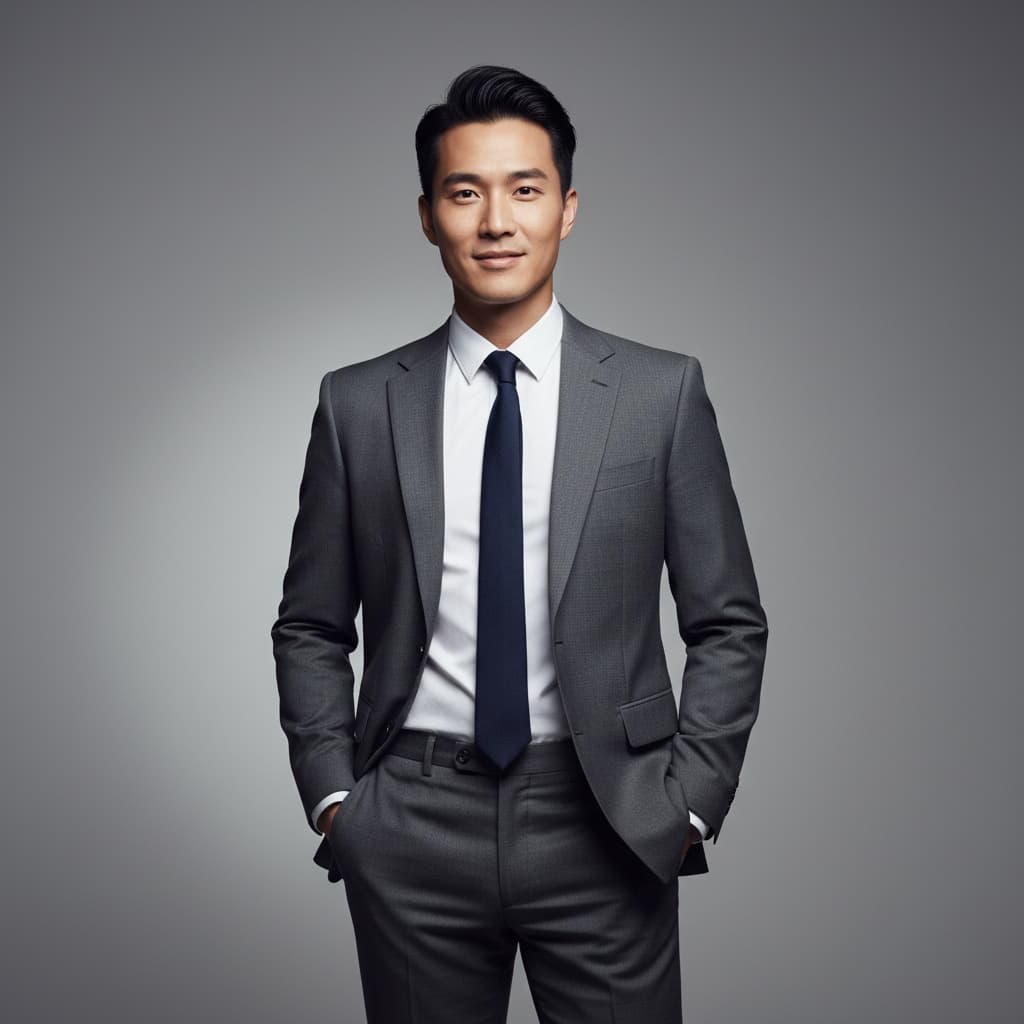 slim asian man minimal studio full body 78136753