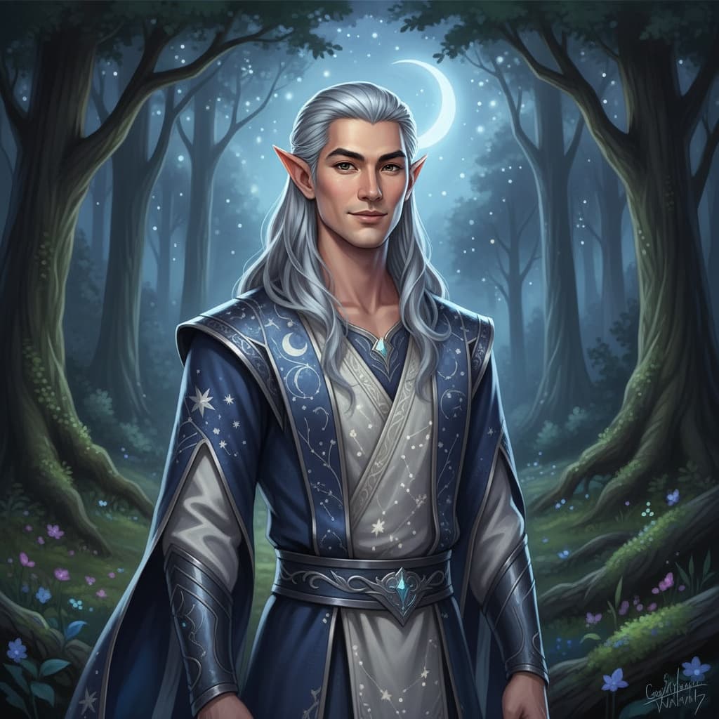 slim asian man moon elf night 55273970