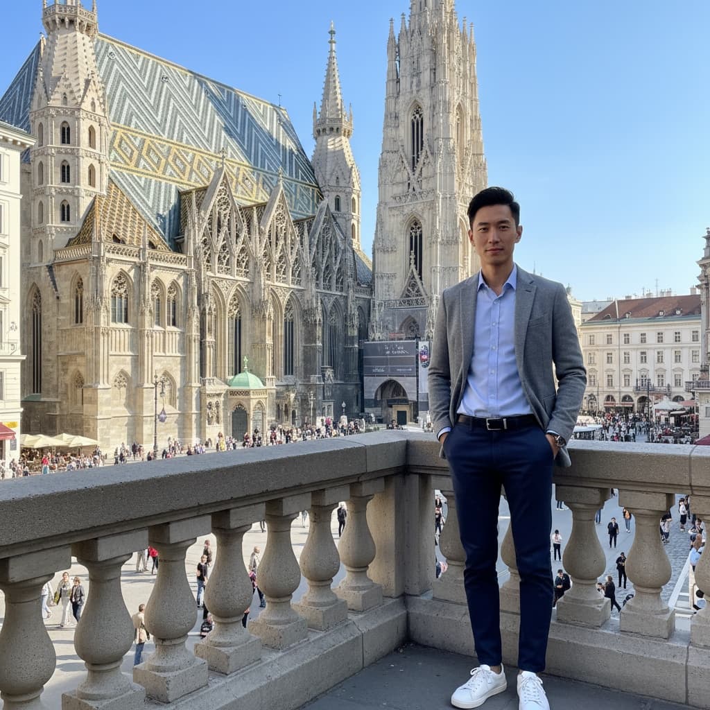 slim asian man st stephens cathedral plaza 30918794