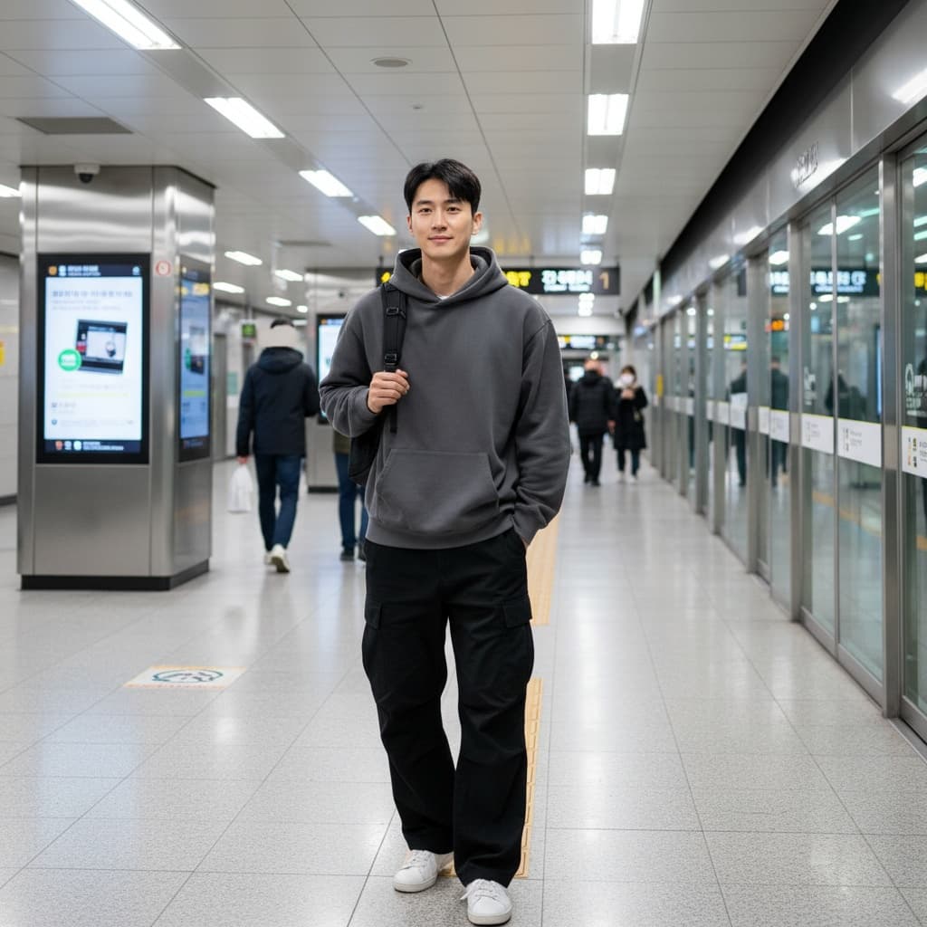 slim asian man subway station modern seoul 35512775