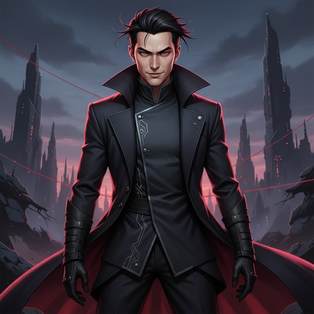 slim asian man villain dramatic shadows 32677030