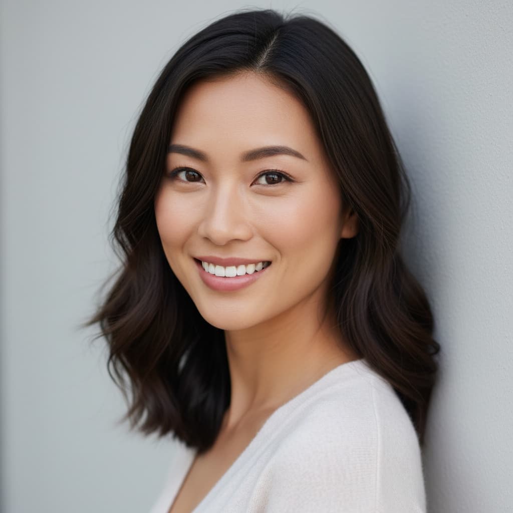 slim asian woman close up genuine smile 36594039
