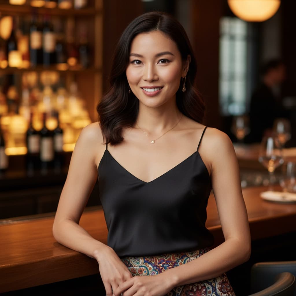 slim asian woman restaurant bar social 47811818