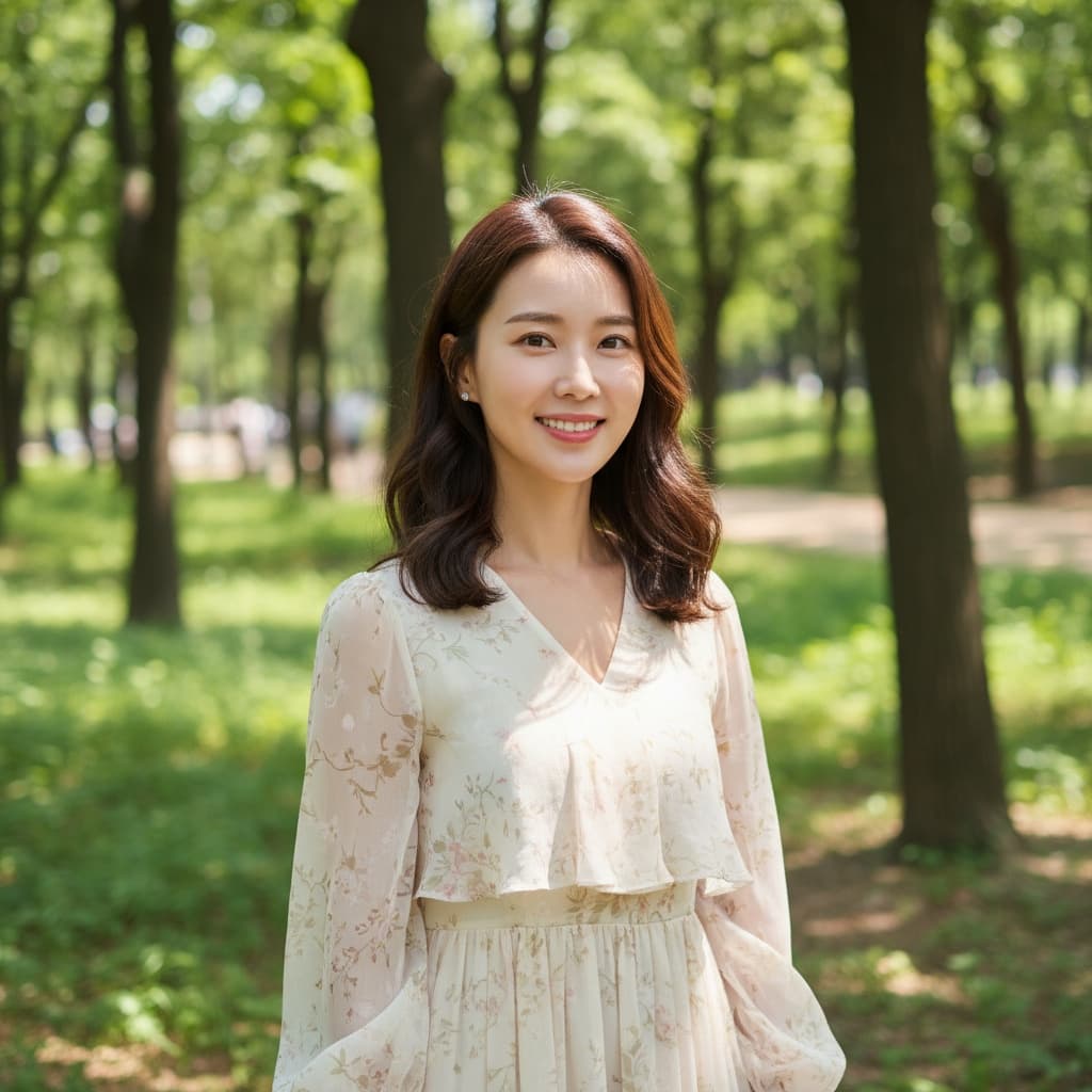 slim asian woman seoul forest park natural 48705050