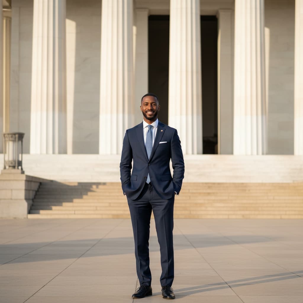 slim black man lincoln memorial steps 86310904