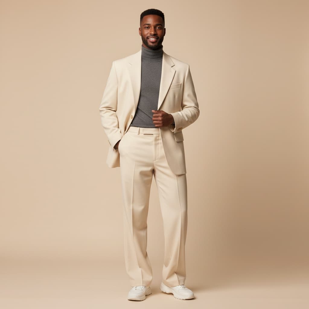 slim black man minimalist studio full length 62439989