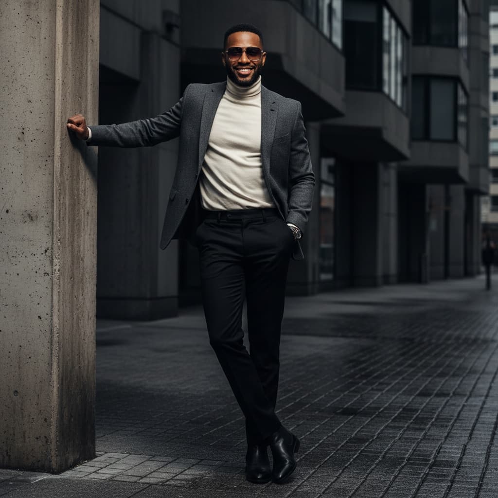 slim black man urban street editorial 12944175