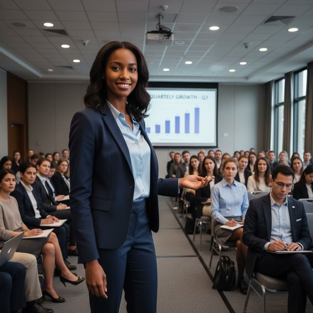 slim black woman full room overview shot 74821403