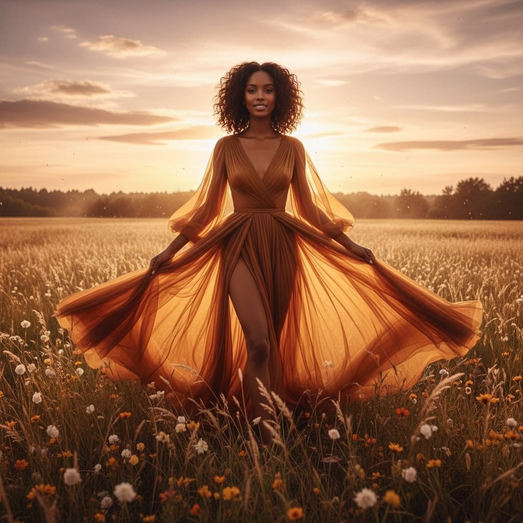 slim black woman golden hour outdoor 30627854