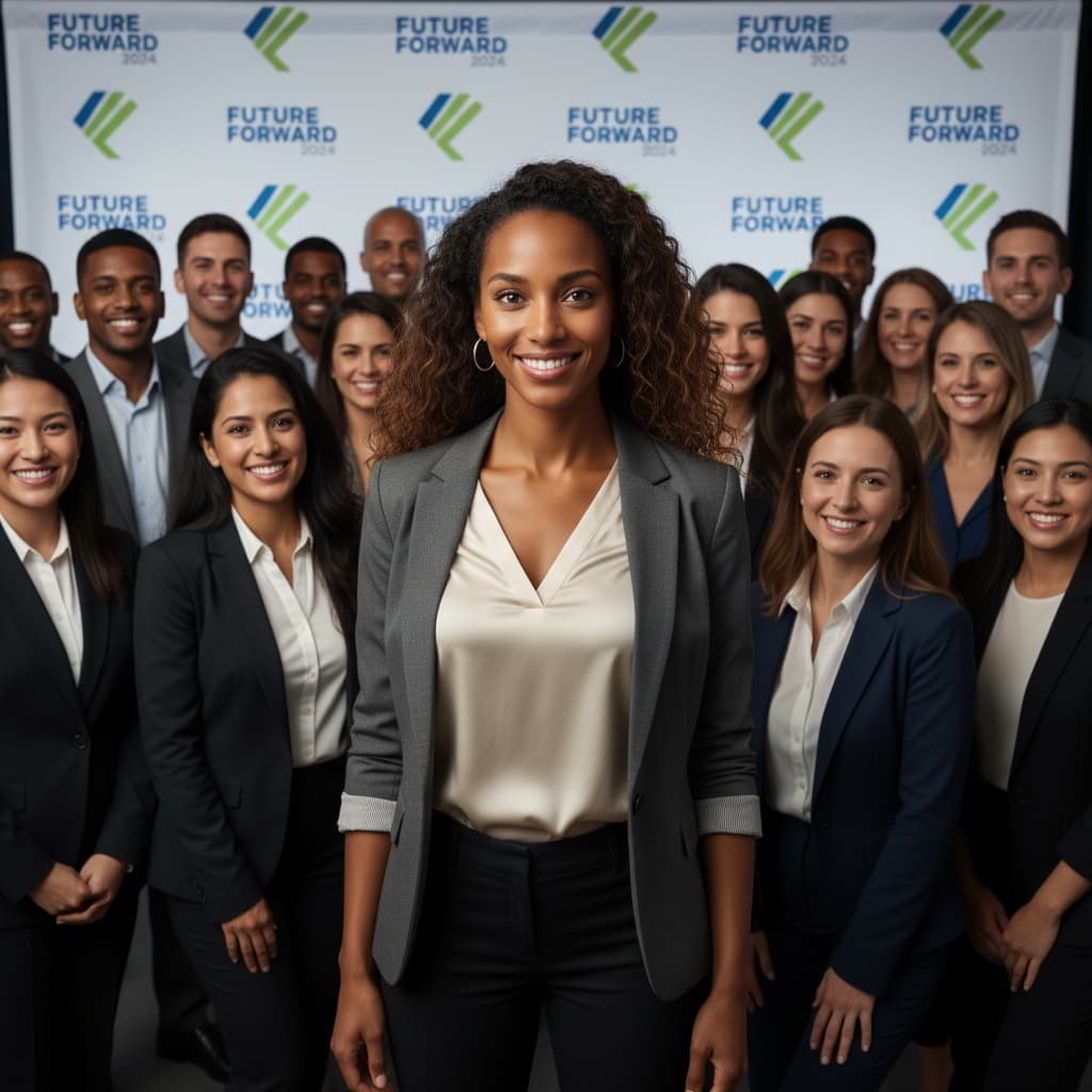 slim black woman group photo attendees 10650967