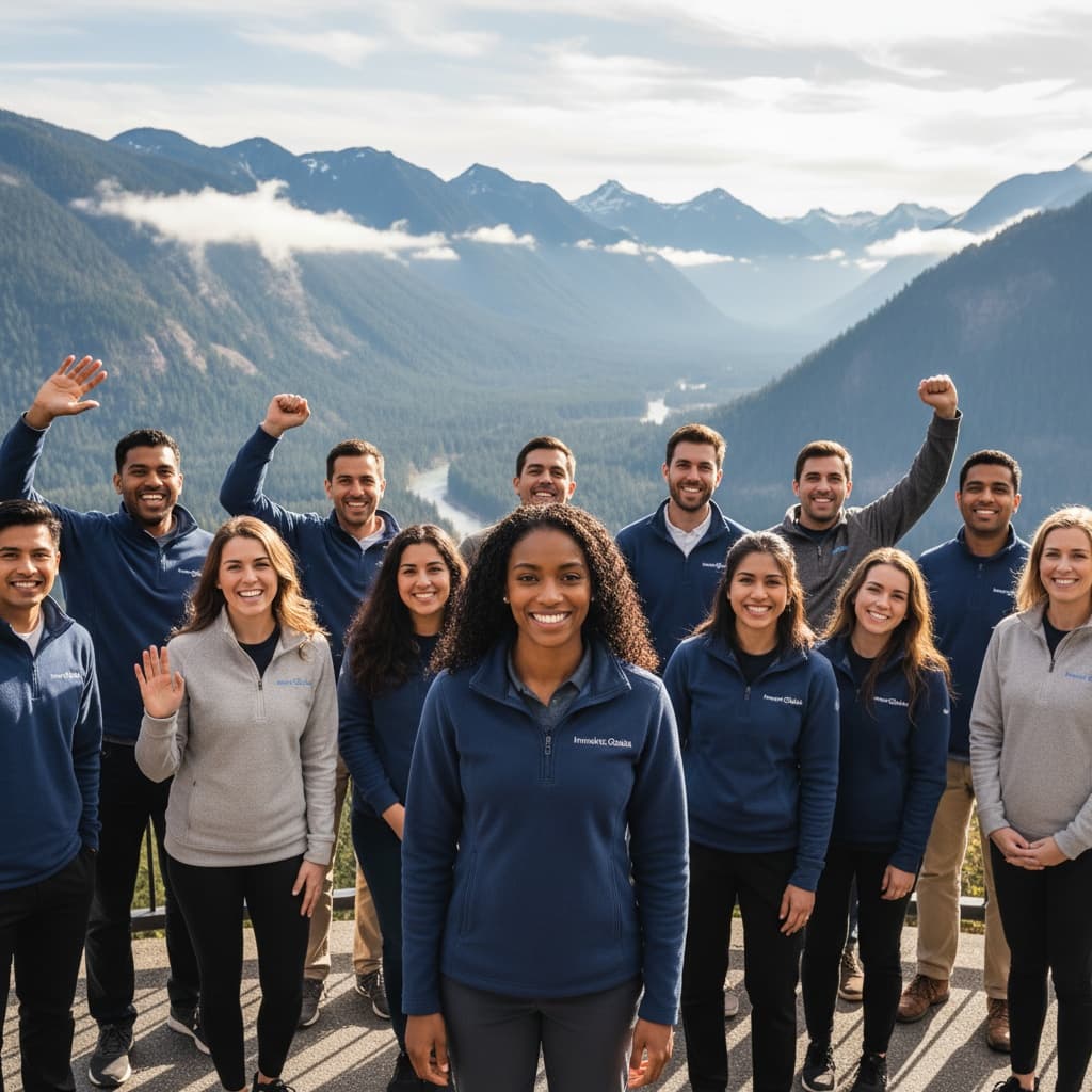 slim black woman group photo scenic overlook 76471504