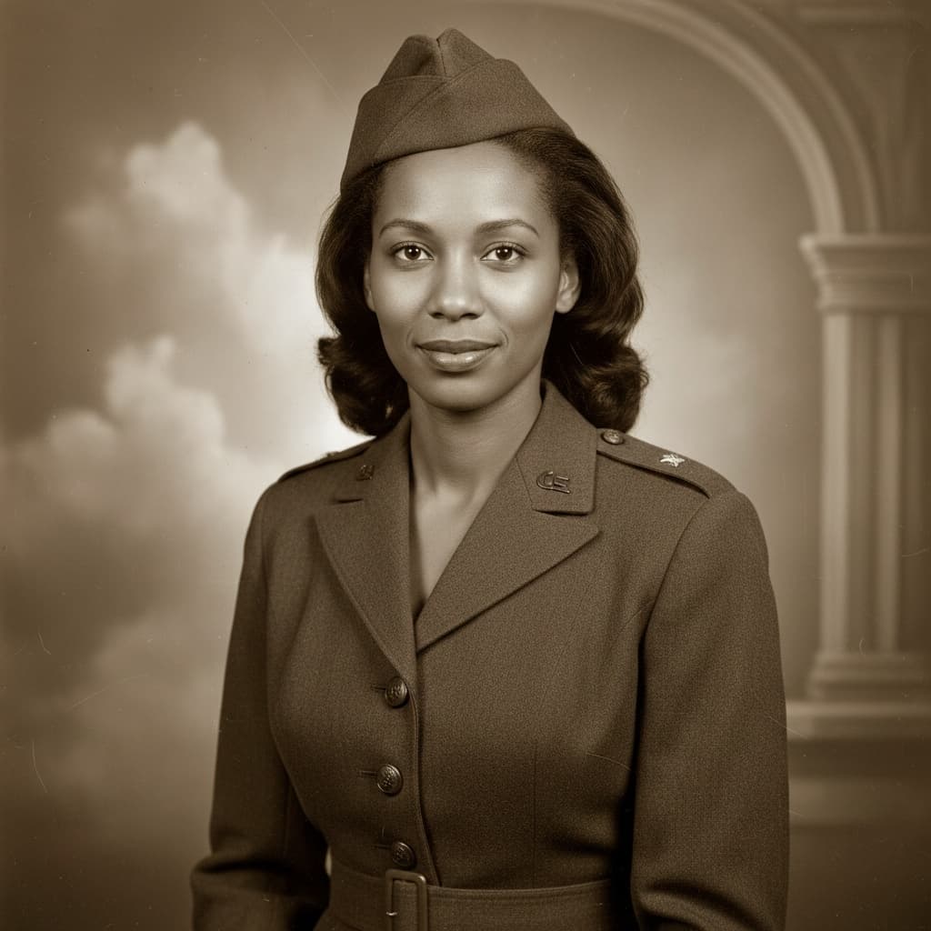 slim black woman military portrait studio 12883316