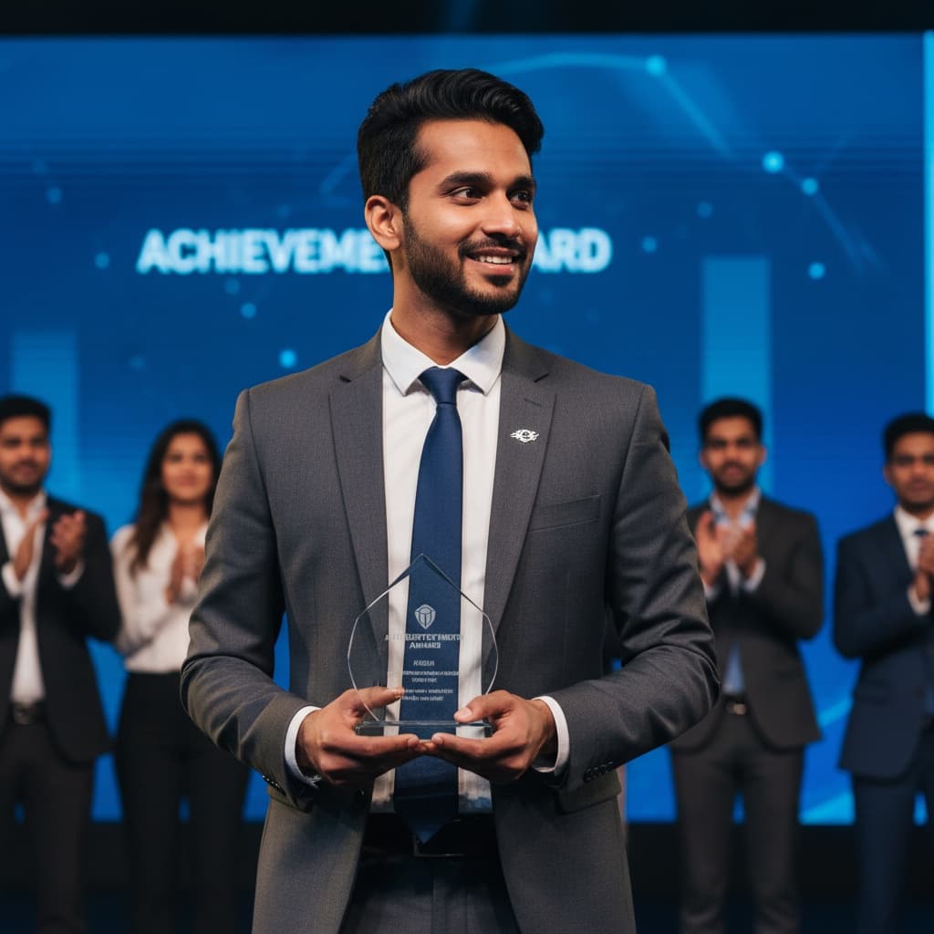 slim indian man awards ceremony recognition 49719137