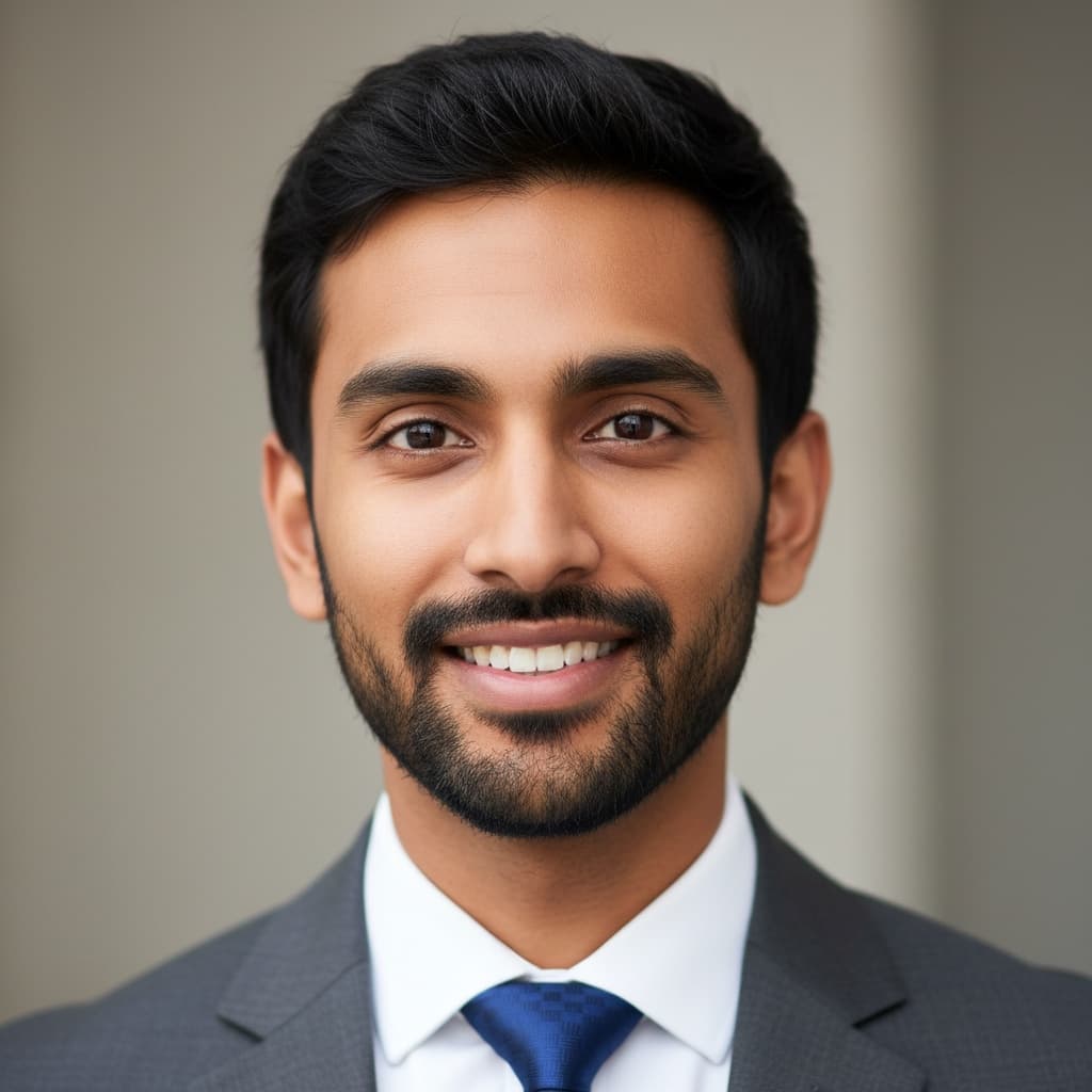 slim indian man close up trustworthy expression 63351063