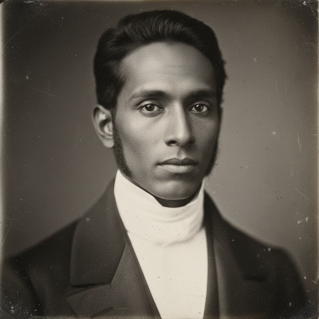 slim indian man daguerreotype close up 84795606